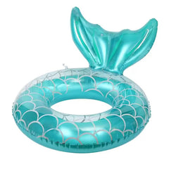 Blue Mermaid Swimming Ring - Adult Inflatable Pool Float