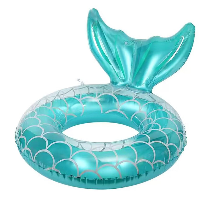 Blue Mermaid Swimming Ring - Adult Inflatable Pool Float