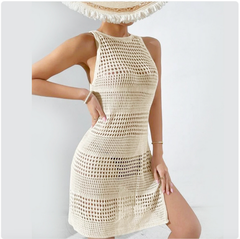 Knitted Backless Beach Cover-Up Blouse
