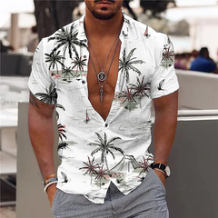 Men's Summer 3D Print Lapel Tee