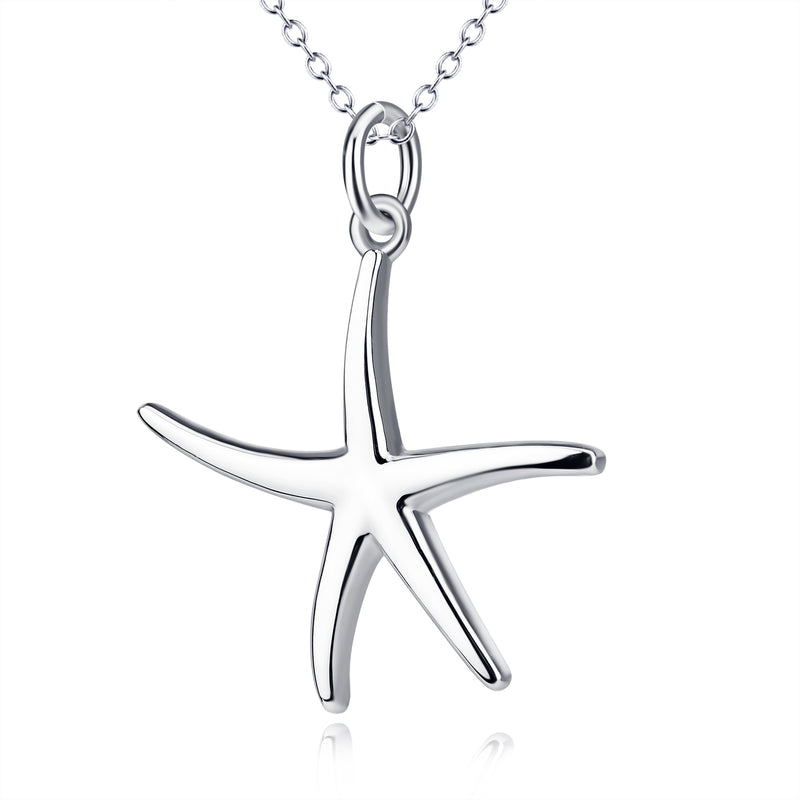 Starfish Pendant, Women's Necklace, 925 Sterling Silver