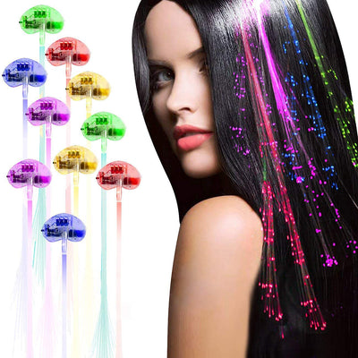 Acooe Hair Clip 12 Pack Flashing LED Light Up Toys Optics Led Hair Lights Barrettes for Party Bar Dancing Hairpin Light Up Hair Accessories