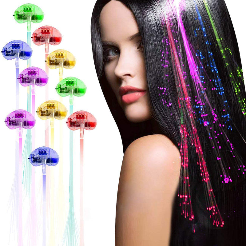 Acooe Hair Clip 12 Pack Flashing LED Light Up Toys Optics Led Hair Lights Barrettes for Party Bar Dancing Hairpin Light Up Hair Accessories