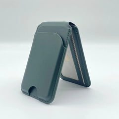 Leather Magnetic Bracket Mobile Holder — 3-in-1 Phone Stand, Card Holder & Magnetic Mount