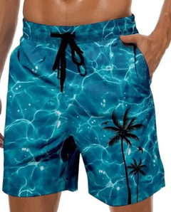 Breezy 3D Print Beach Shorts
