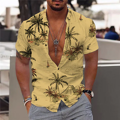 Men's Summer 3D Print Lapel Tee