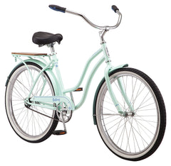 Schwinn Destiny Beach Cruiser Bike for Men Women Ages 12 Up or Rider Height 54"-62" 26-Inch Wheels Single Speed Rear Cargo Rack Sea Foam