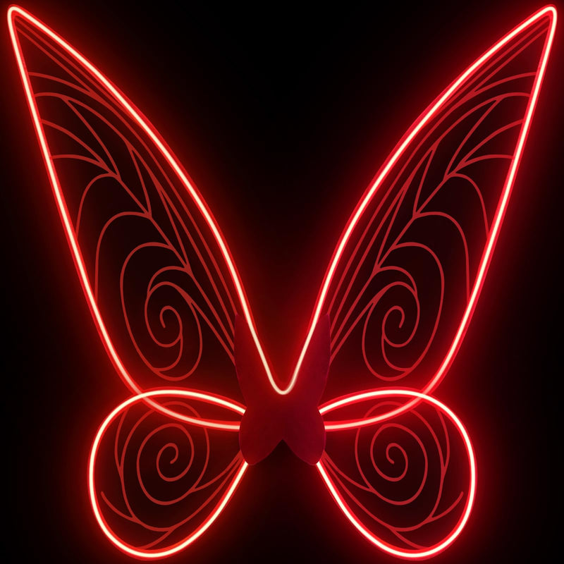 Light up Fairy Wings for AdultsElectroluminescent Wire LED Butterfly Wings for Girls WomenHalloween Costume Dress Up (Red)
