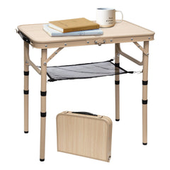 Byliable Small Folding Table 2FT Camping Table 3 Adjustable Height Lightweight Portable Aluminum Mini Foldable for Picnic Beach Indoor Outdoor Yellow