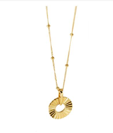 Pineapple Charm Silver Necklace, 18K Gold-Plated