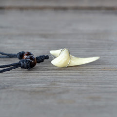 Shark Tooth Pendant Necklace - Vintage Tribal Design
