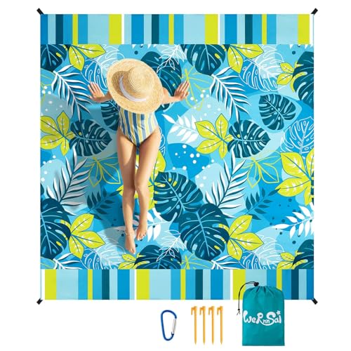 WERNNSAI Beach Blanket Waterproof Sandproof - Extra Large Beach Mat 79