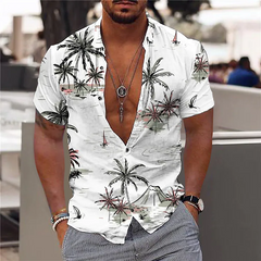 Men's Summer 3D Print Lapel Tee