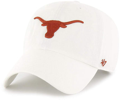 47 Texas Longhorns Clean Up Adjustable Strapback White unisex-adult Hat