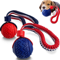 Rugged Fetch Dog Ball with Rope