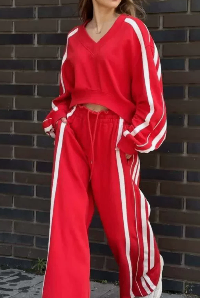 Casual Long Sleeve and Pants Set (2 Pieces)