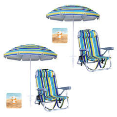 WGOS Ultimate Beach Lounge Set with Umbrella and Cooler