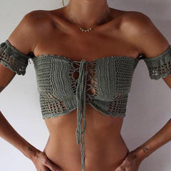 Handmade Crochet Bikini Skirt and Yoga Top