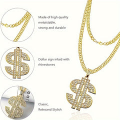 Hip Hop Gold Chain Set with Sunglasses