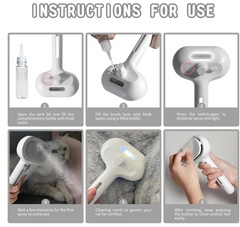 Pet Hair Spray Brush — 2-in-1 Grooming Brush with Built-In Water Tank