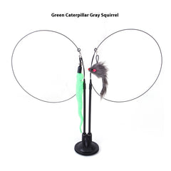 Cat Teaser Toy with Suction Cup Base — Interactive Play for Curious Cats