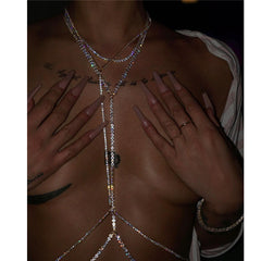 Fashionable Rhinestone Bikini Body Chain Necklace