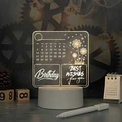 Luminous Acrylic Calendar Board