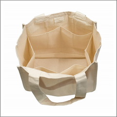 Reusable Canvas Tote Bag with 6 Mesh Sleeves