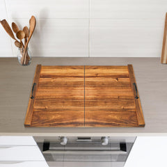 Noodle Board Stove Cover-Acacia Wood Stove Top Covers for Electric Stove and Gas Stove-Wooden Stovetop Cover for Counter Space-Stove Burner Covers-Sink Cover RV Stove Top