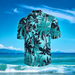 Men's 3D Printed Hawaiian Coconut Tree Short Shirt