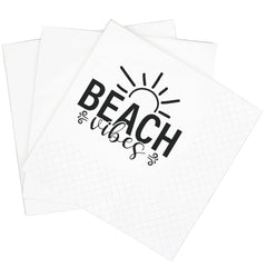 SharkBliss Funny Beach Quotes Cocktail Napkins 100 Pack Beach Vibes Saying Disposable Beverage Bar Paper Party Cocktail Napkins For Party 2-Ply 5x5" (Beach Vibes)