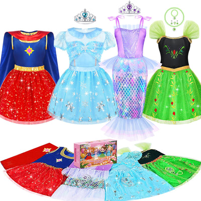 4 Princess Dress-Up Set – 16-Piece Costume with Accessories