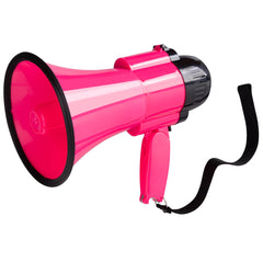 MyMealivos 30W Megaphone with Siren & 240s Record-Adjustable Vol Control Cover Up to 800 Yards Range Fit for Sport Games Cheerleading Coaches Event Organizers-Rose Pink