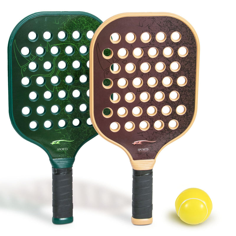 Beach Smash Ball Duo Set: 2 Rackets & Slip-Free Grips for All Ages