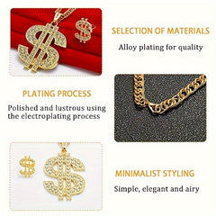 Hip Hop Gold Chain Set with Sunglasses