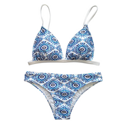Blue and White Porcelain Bikini Swimwear