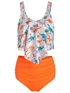 Dinosaur Print Women's Bikini Swimsuit (Two-Piece)