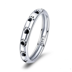 Pet Paw Print Ring S925 Sterling Silver Fashion Ring