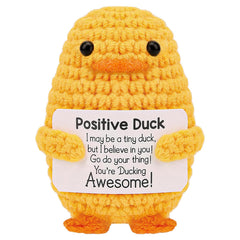 PTSHOW Valentines Day Gifts for Women Inspirational Crochet Positive Duck Handmade Emotional Cheer Funny Gifts White Elephant Gifts for Women Men Adults Anniversary Small Gifts