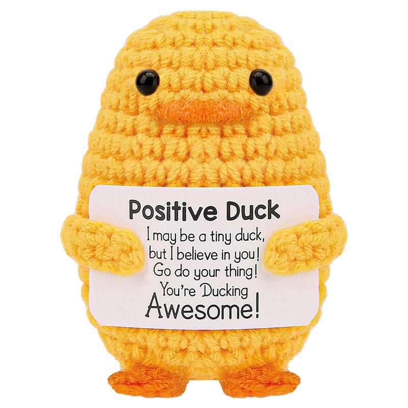 PTSHOW Valentines Day Gifts for Women Inspirational Crochet Positive Duck Handmade Emotional Cheer Funny Gifts White Elephant Gifts for Women Men Adults Anniversary Small Gifts