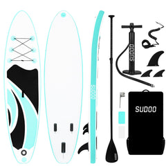 SUDOO Inflatable Stand Up Paddle Board 10x30 x6 Ultra-Light SUP Stand-Up Paddleboard for Adults & Youth with Backpack Pump Paddle Coil Leash Triple Fins Repair Kit