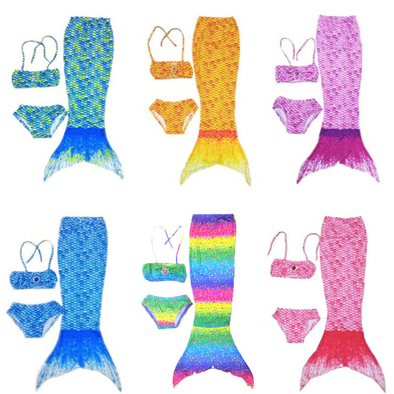 Mermaid Bikini Swimsuit for Girls with Tail