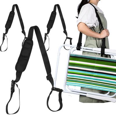 3 Pack Carry Strap for Beach Chair Adjustable Beach Chair Backpack Straps Universal Folding Chair Shoulder Strap Replacement for Beach Camping Backpacking Picnics Scooter Foldable Bikes (Black)