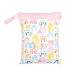 JuleLyn Wet Dry Bag Swimsuit Wet Bag Travel Beach Diapers Makeup Bag Dirty Clothes Waterproof Reusable Wet Dry Bag Diaper Bag (rainbow-02)
