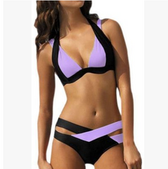 Color Block Women's Bikini Swimsuit - Sexy Style