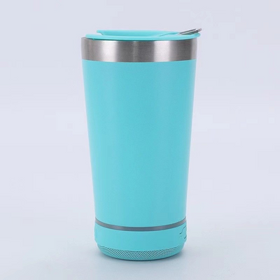 Bluetooth Audio Travel Mug — 16oz Stainless Steel Tumbler with Built-In Speaker
