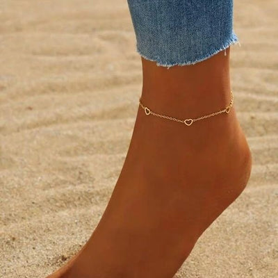 Beach Hollowed Heart Shape Anklet
