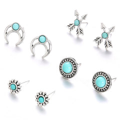 Boho Chic Women's Earring Set with 6 Pairs (One Set)
