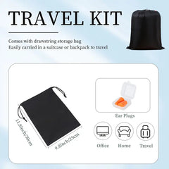 Memory Foam Travel Pillow with Earplugs & Storage Bag