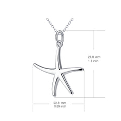 Starfish Pendant, Women's Necklace, 925 Sterling Silver